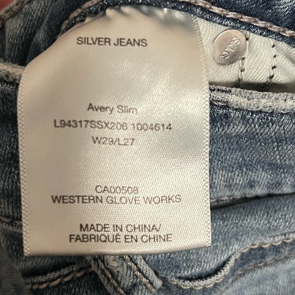Avery Slim Silver Jeans. Size W29/L27 - Picture 4 of 4